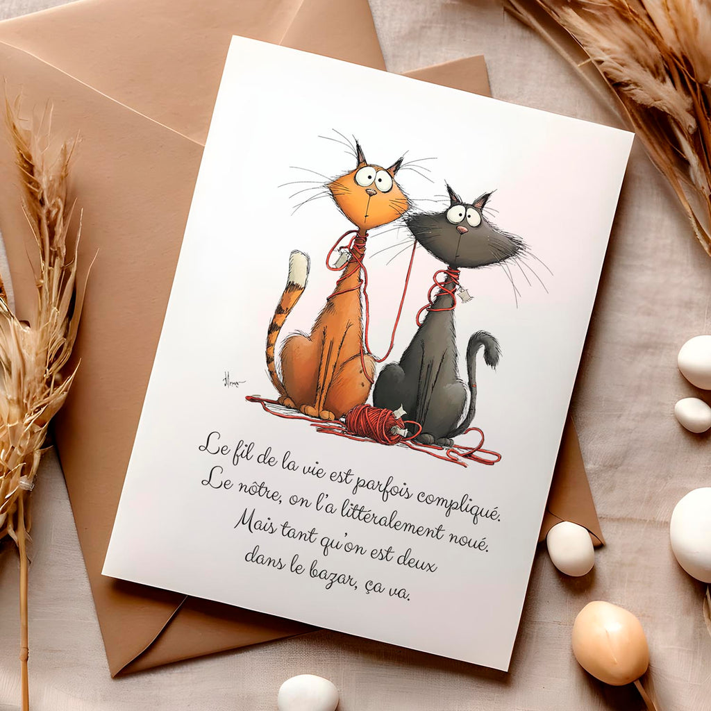 Carte message amour et complicité – Vie à deux | Carte poétique et touchante