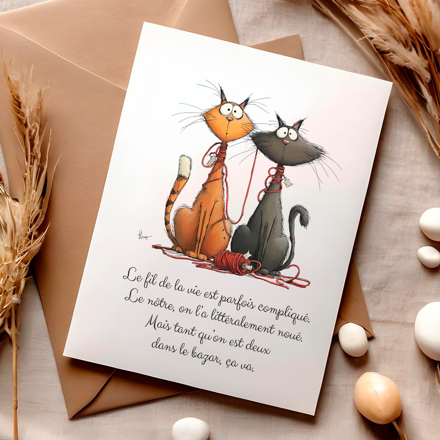 Carte message amour et complicité – Vie à deux | Carte poétique et touchante