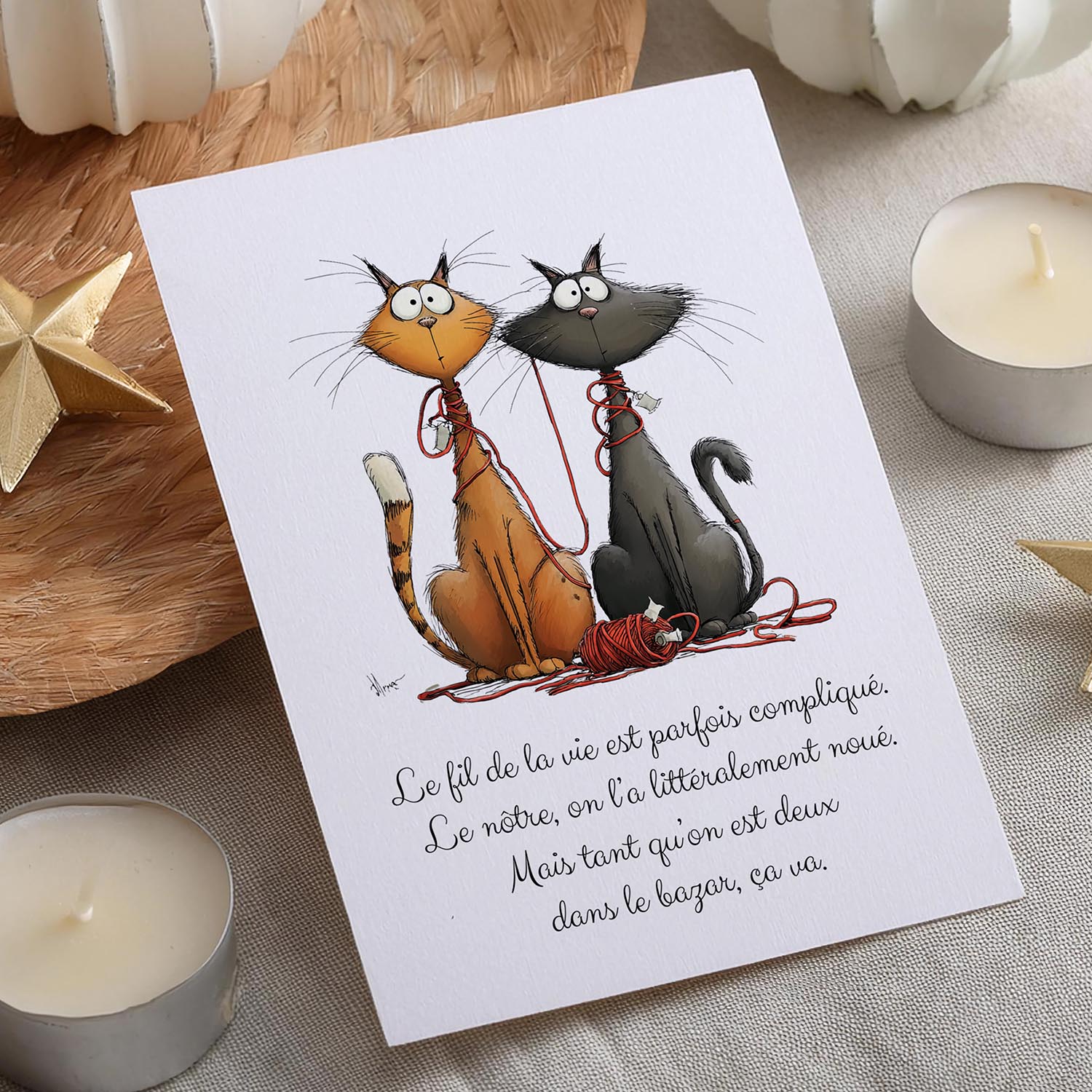 Carte message amour et complicité – Vie à deux | Carte poétique et touchante