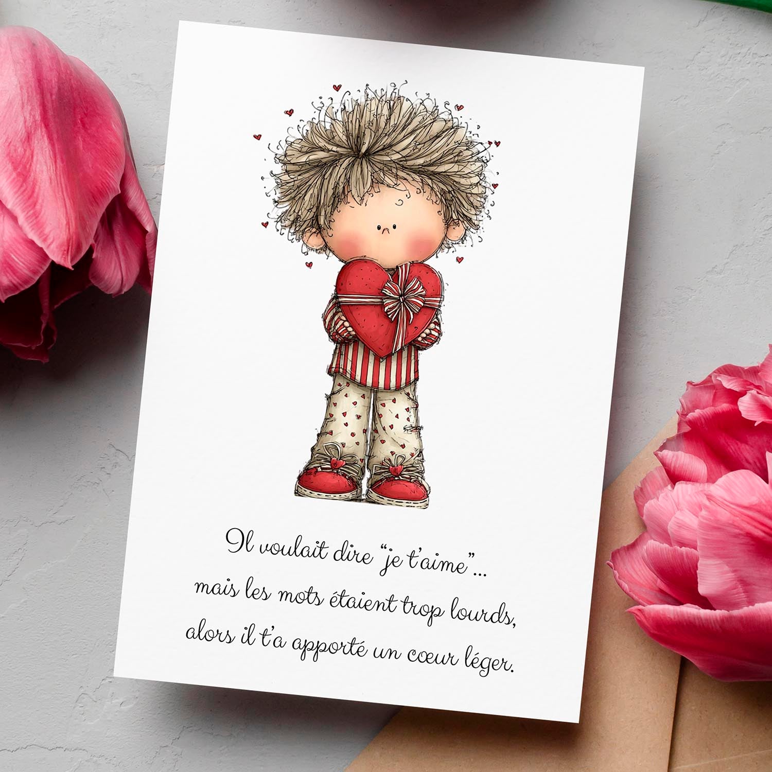 Carte message amour – Déclaration tendre et délicate | Carte poétique et romantique