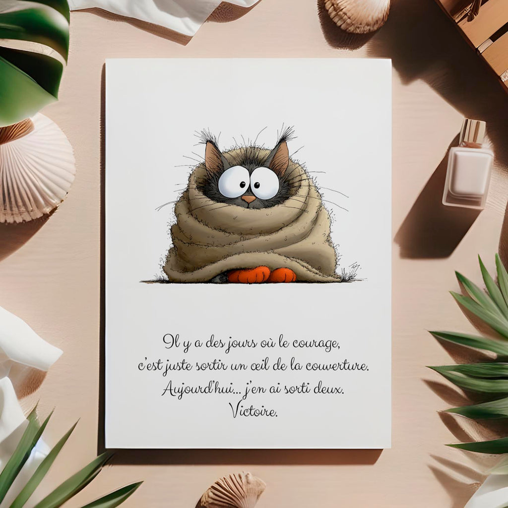 Carte humoristique réconfort – Petit courage du quotidien | Carte drôle et tendre