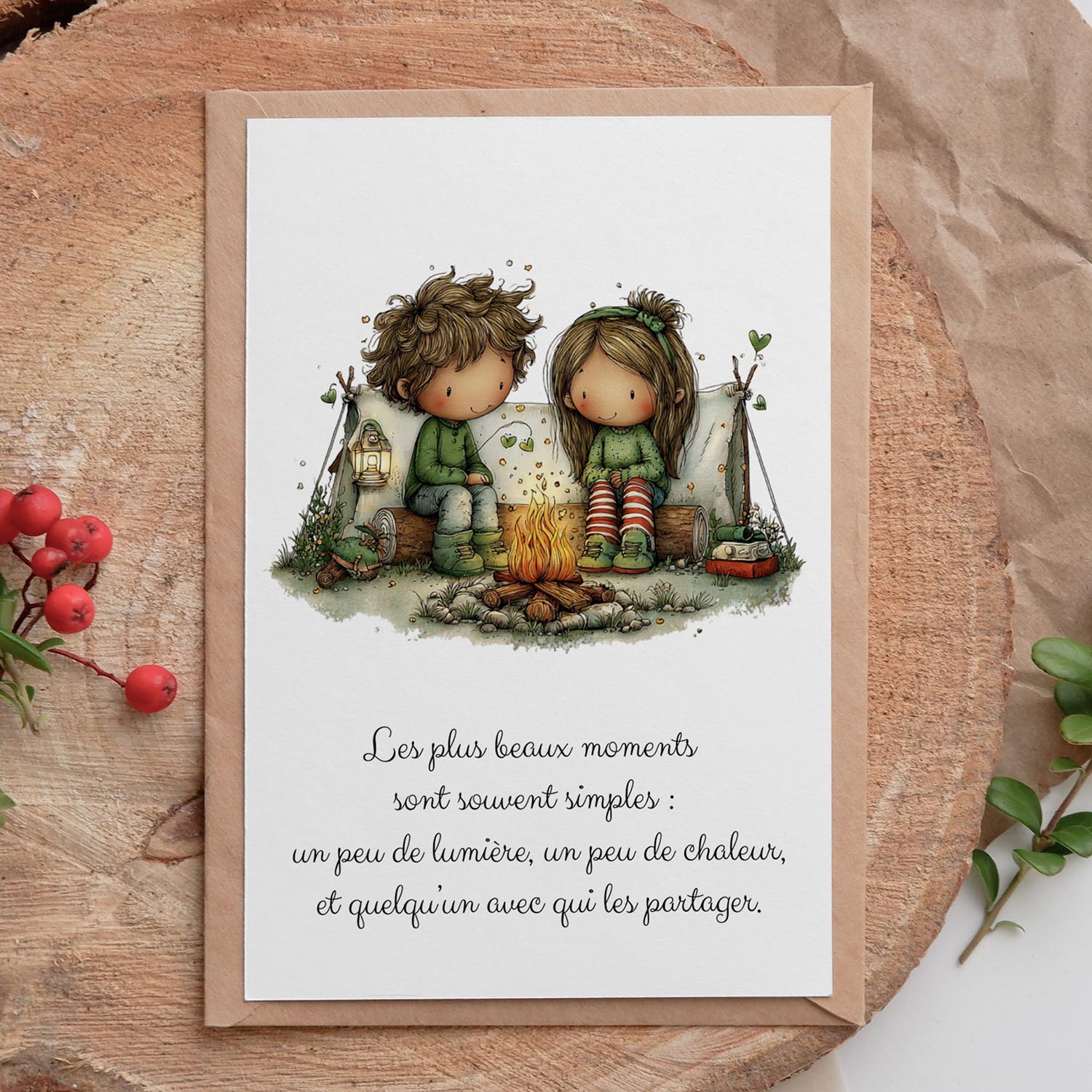 Carte message bonheur – Moments simples à partager | Carte poétique et chaleureuse