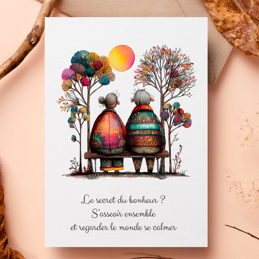 Carte message bonheur – Moments simples à deux | Carte poétique et apaisante