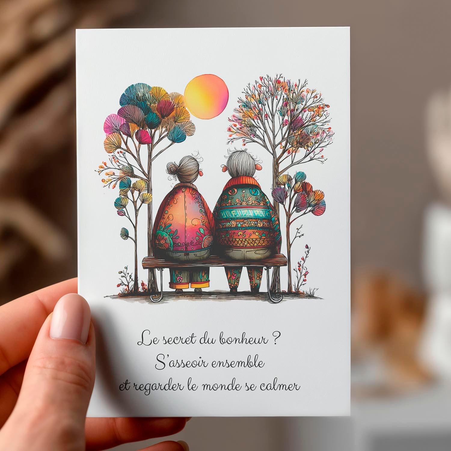 Carte message bonheur – Moments simples à deux | Carte poétique et apaisante