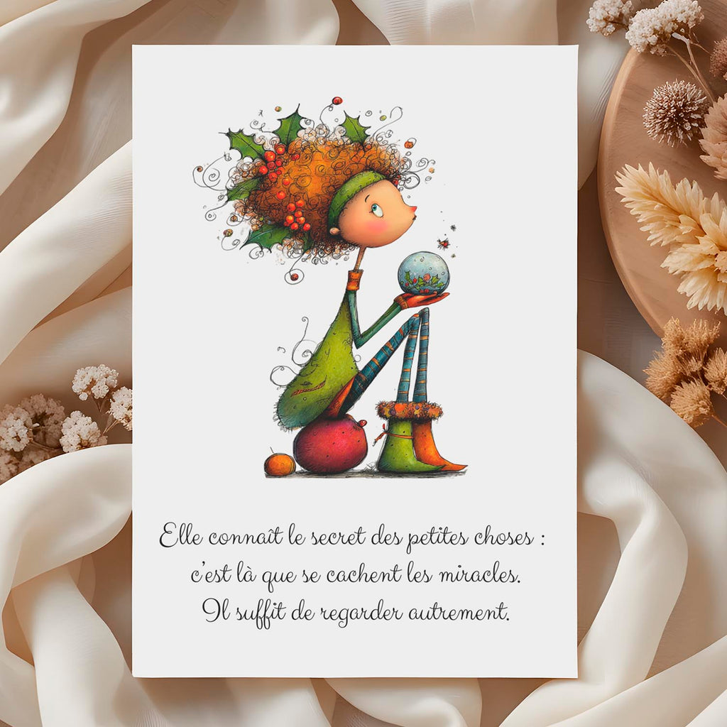 Carte message inspirant – Petits miracles du quotidien | Carte poétique et positive