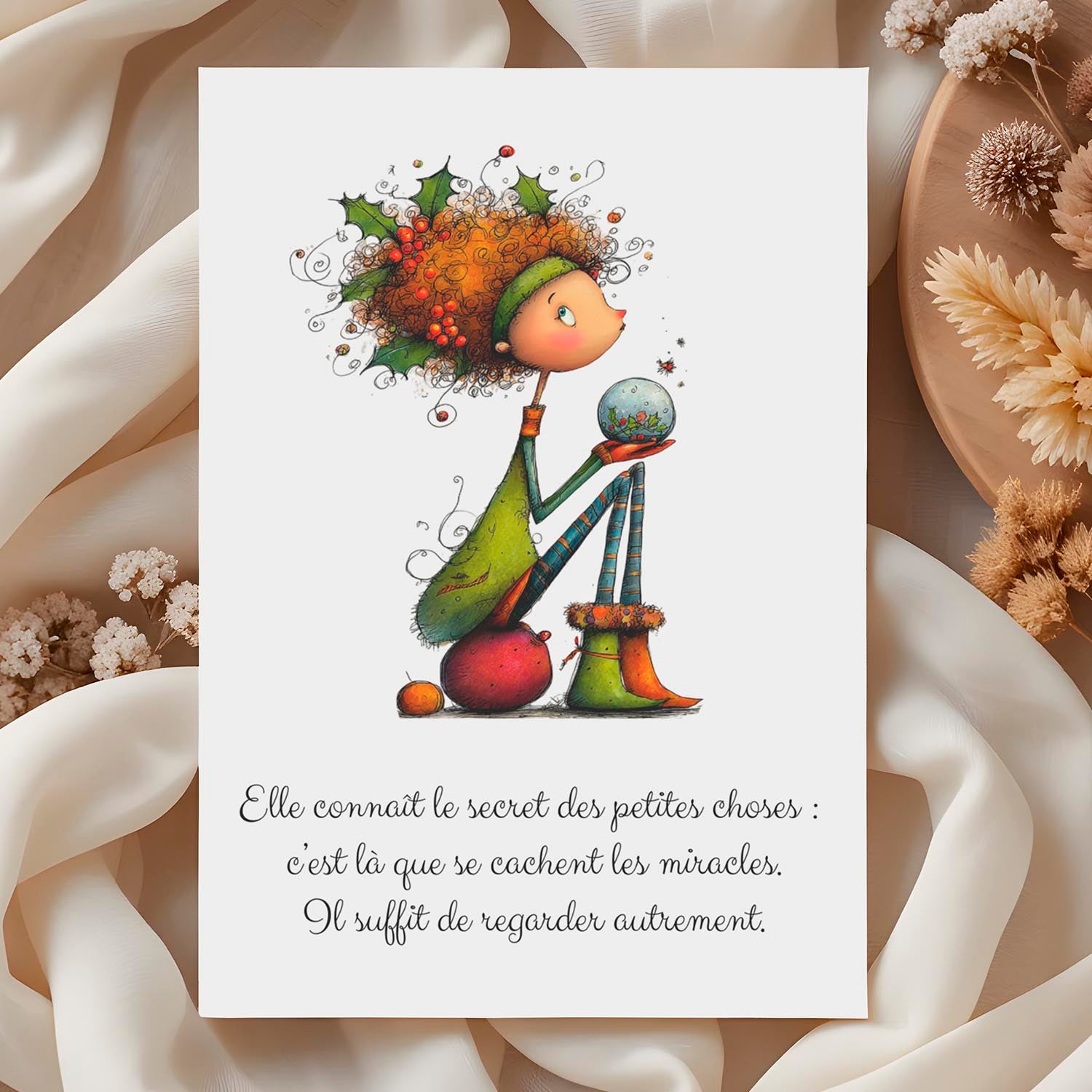 Carte message inspirant – Petits miracles du quotidien | Carte poétique et positive