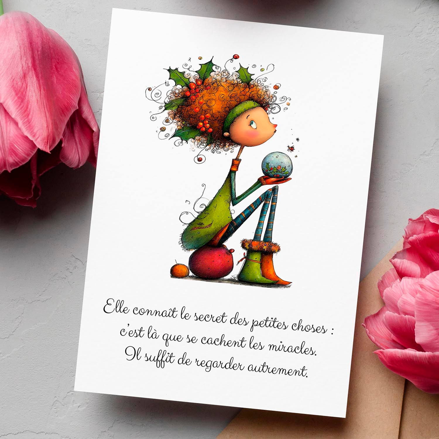 Carte message inspirant – Petits miracles du quotidien | Carte poétique et positive