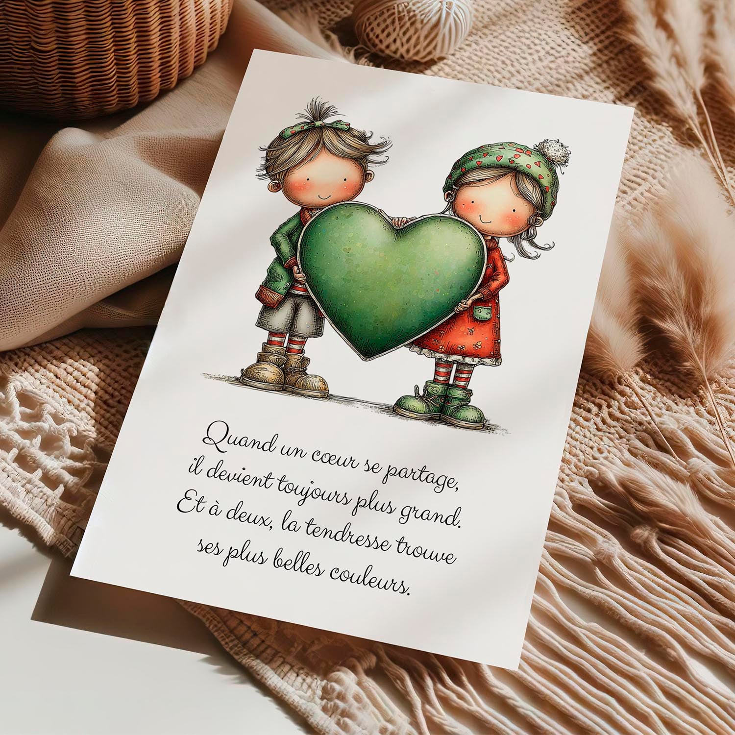 Carte message amour et amitié – Partage et tendresse | Carte poétique et touchante