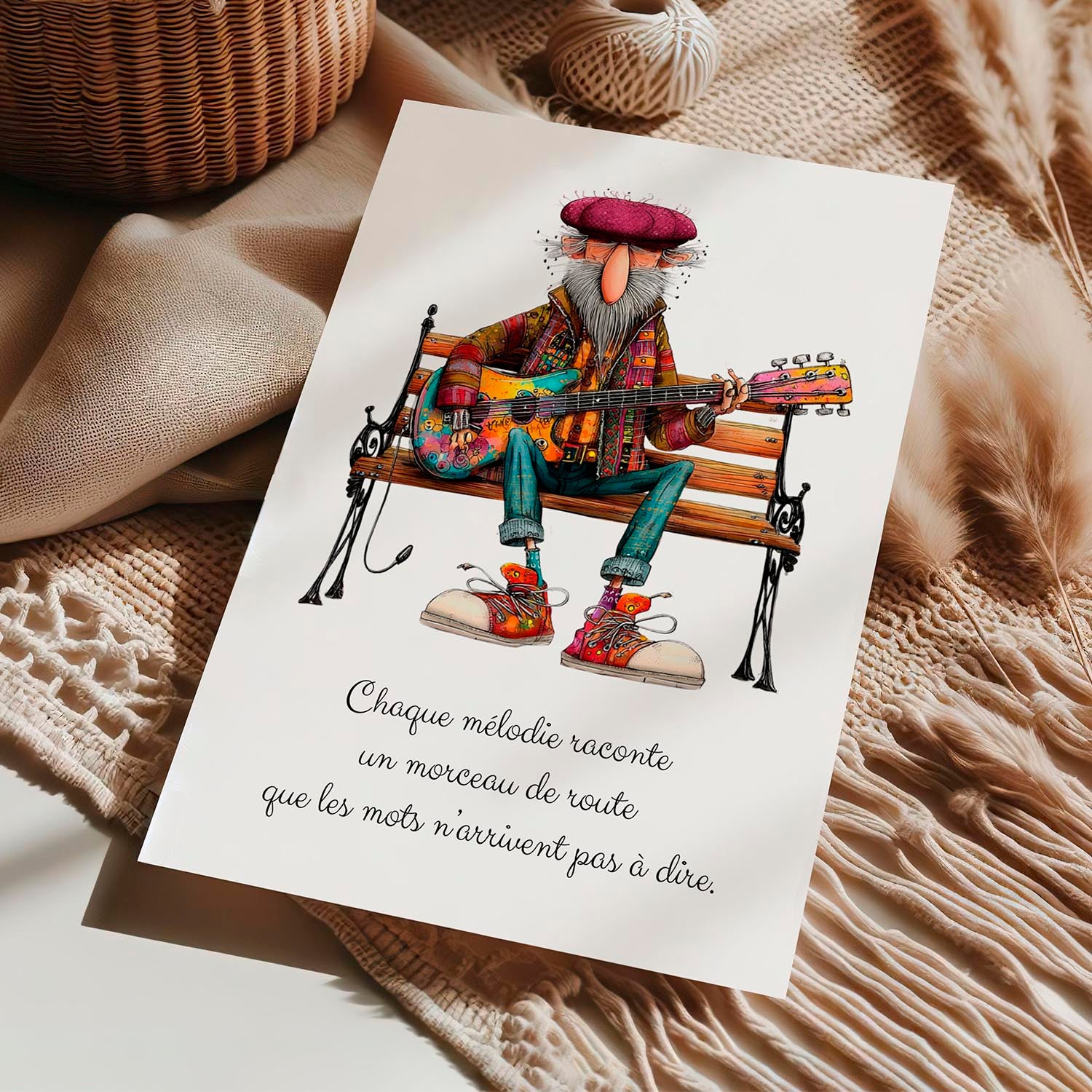 Carte message inspirant – Musique et émotions | Carte poétique et artistique