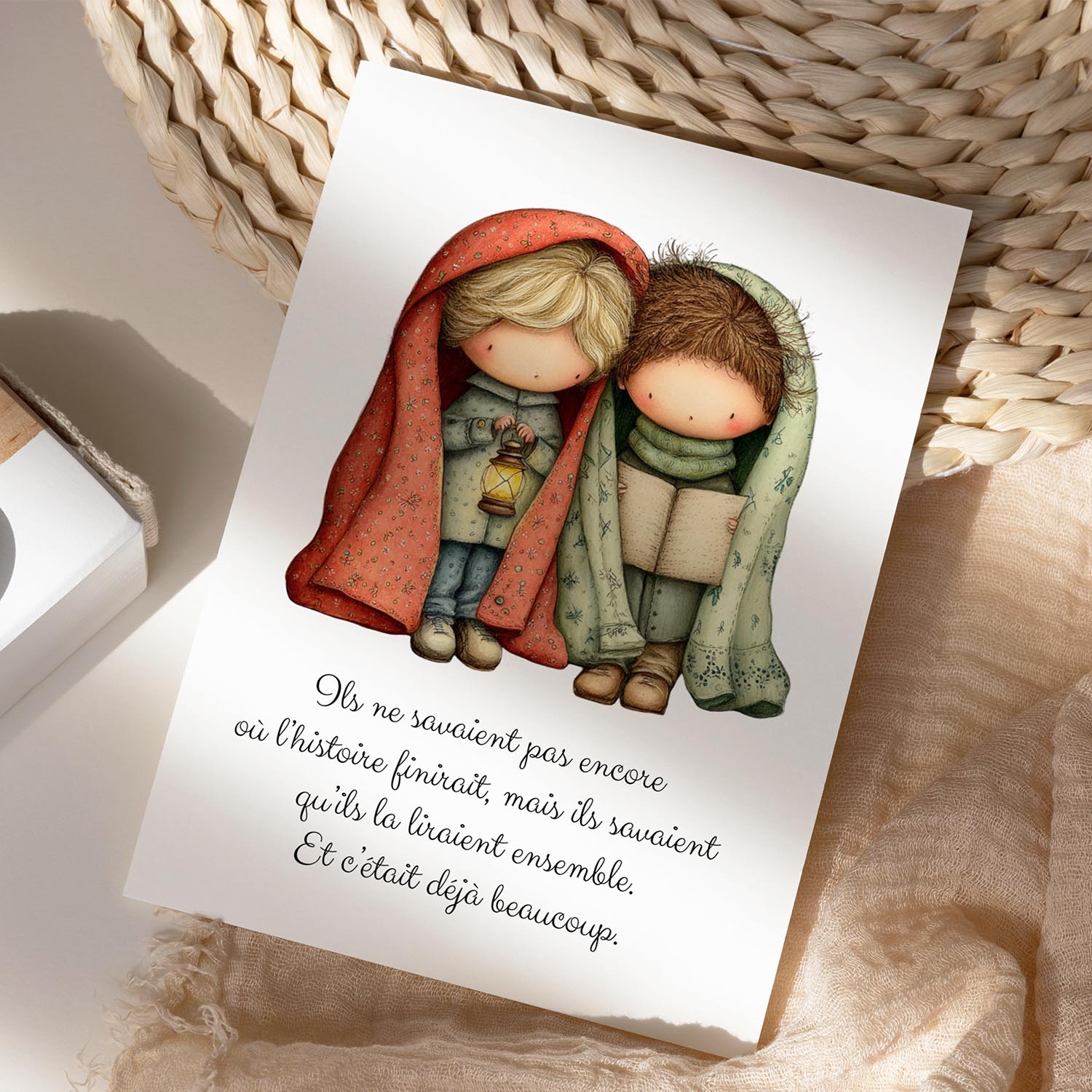 Carte message amour et complicité – Chemin à deux | Carte poétique et touchante