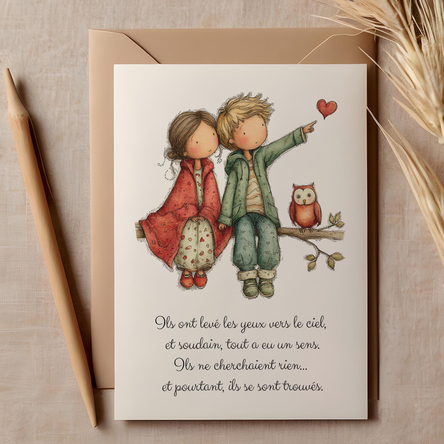 Carte message amour – Rencontre et évidence | Carte poétique et touchante