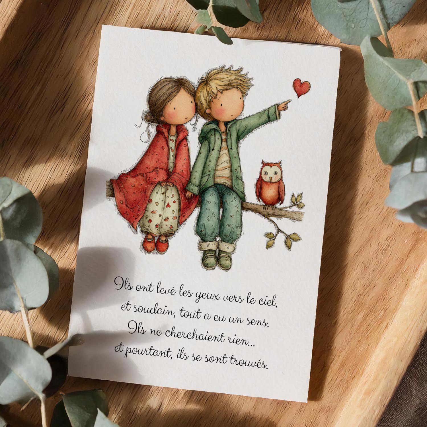 Carte message amour – Rencontre et évidence | Carte poétique et touchante