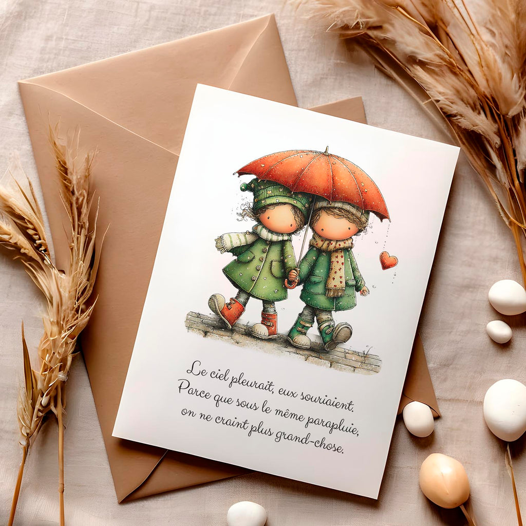 Carte message amour – Soutien et complicité | Carte poétique et réconfortante