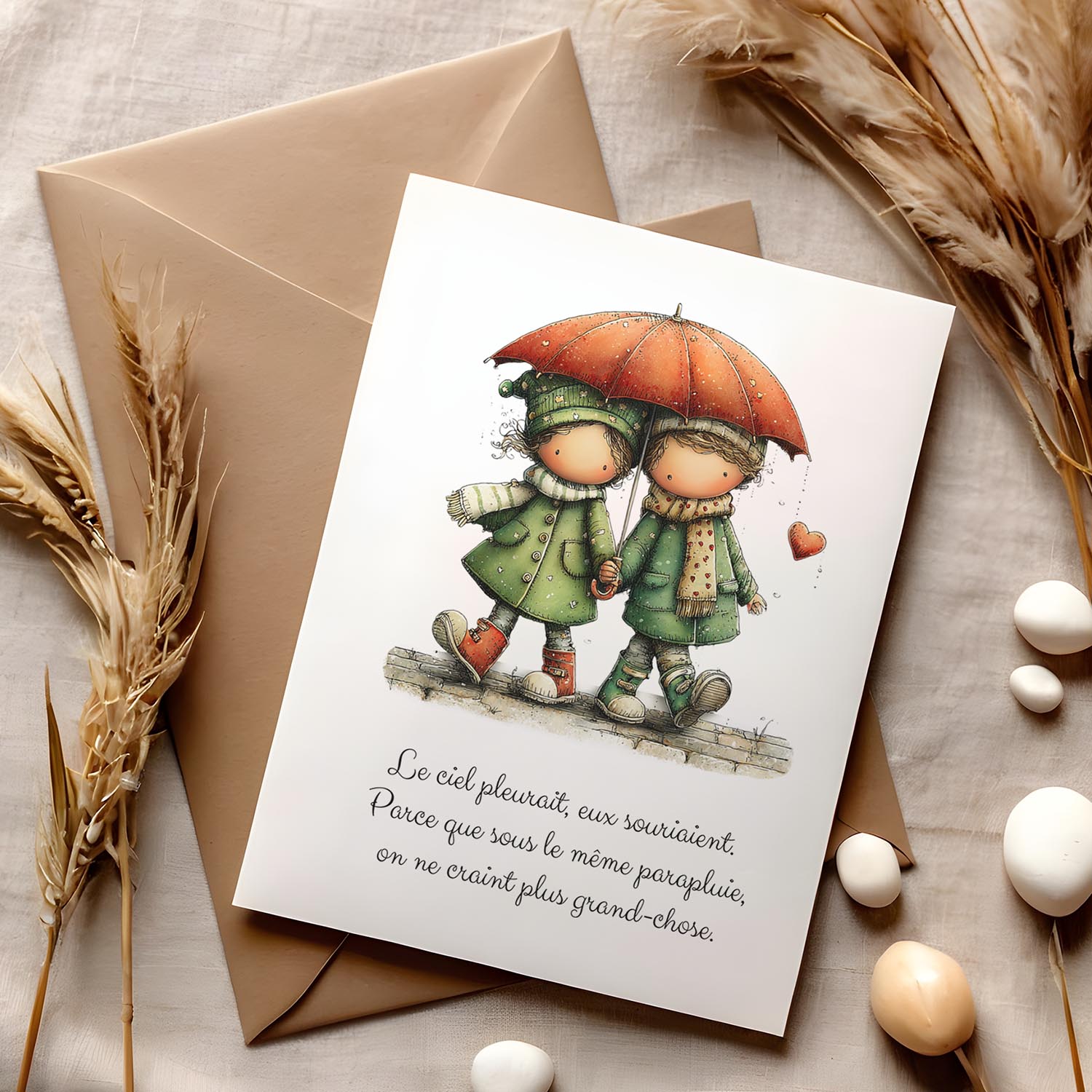 Carte message amour – Soutien et complicité | Carte poétique et réconfortante