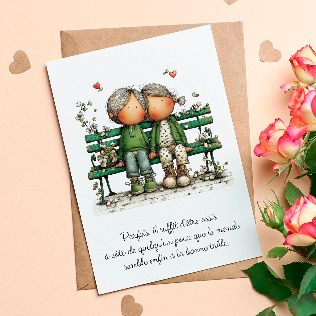 Carte message amour – Sérénité à deux | Carte poétique et apaisante
