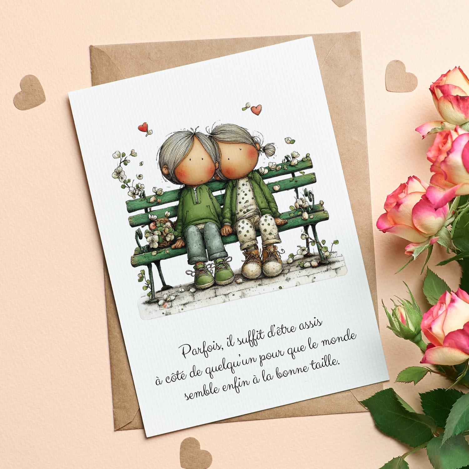 Carte message amour – Sérénité à deux | Carte poétique et apaisante