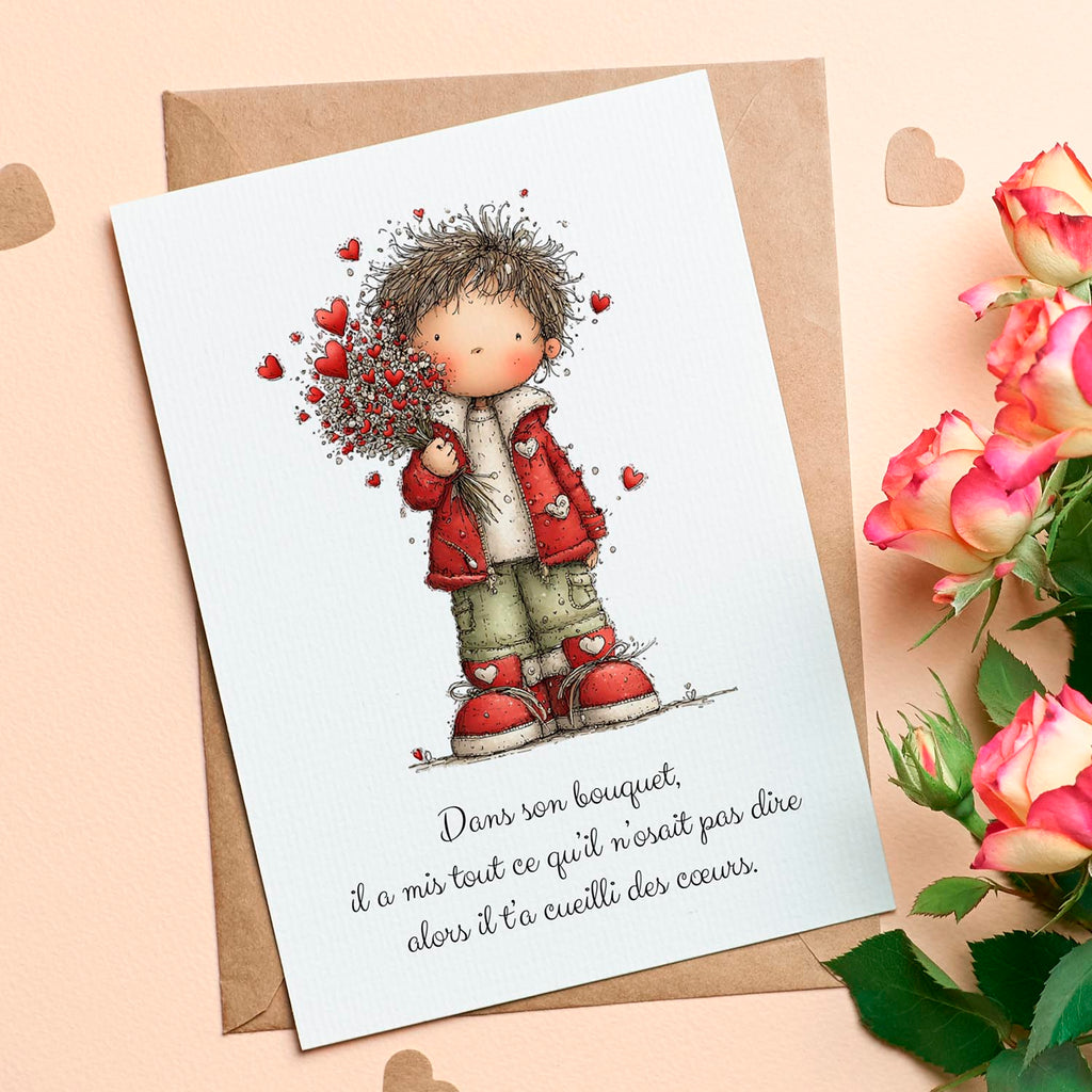 Carte message amour – Déclaration douce et sincère | Carte poétique et romantique