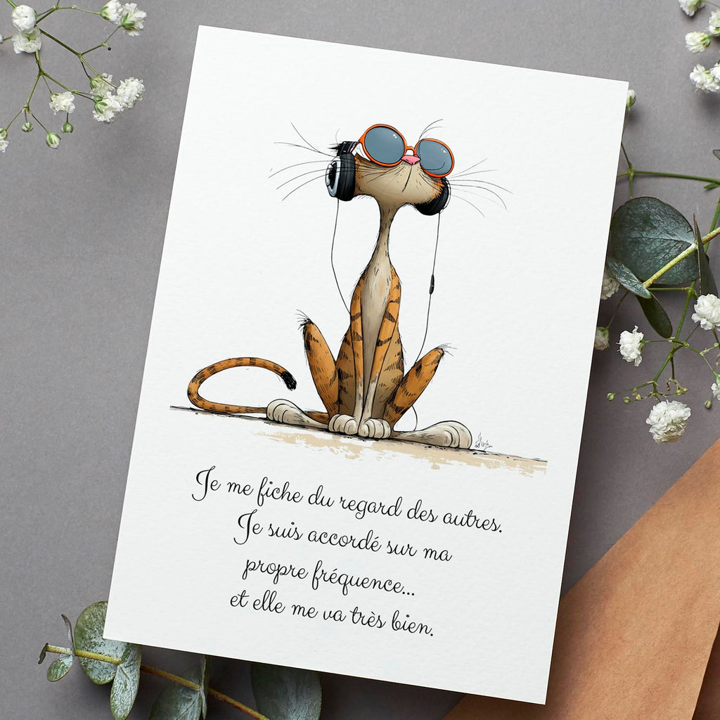 Carte message affirmé – Confiance en soi et liberté | Carte humoristique et inspirante