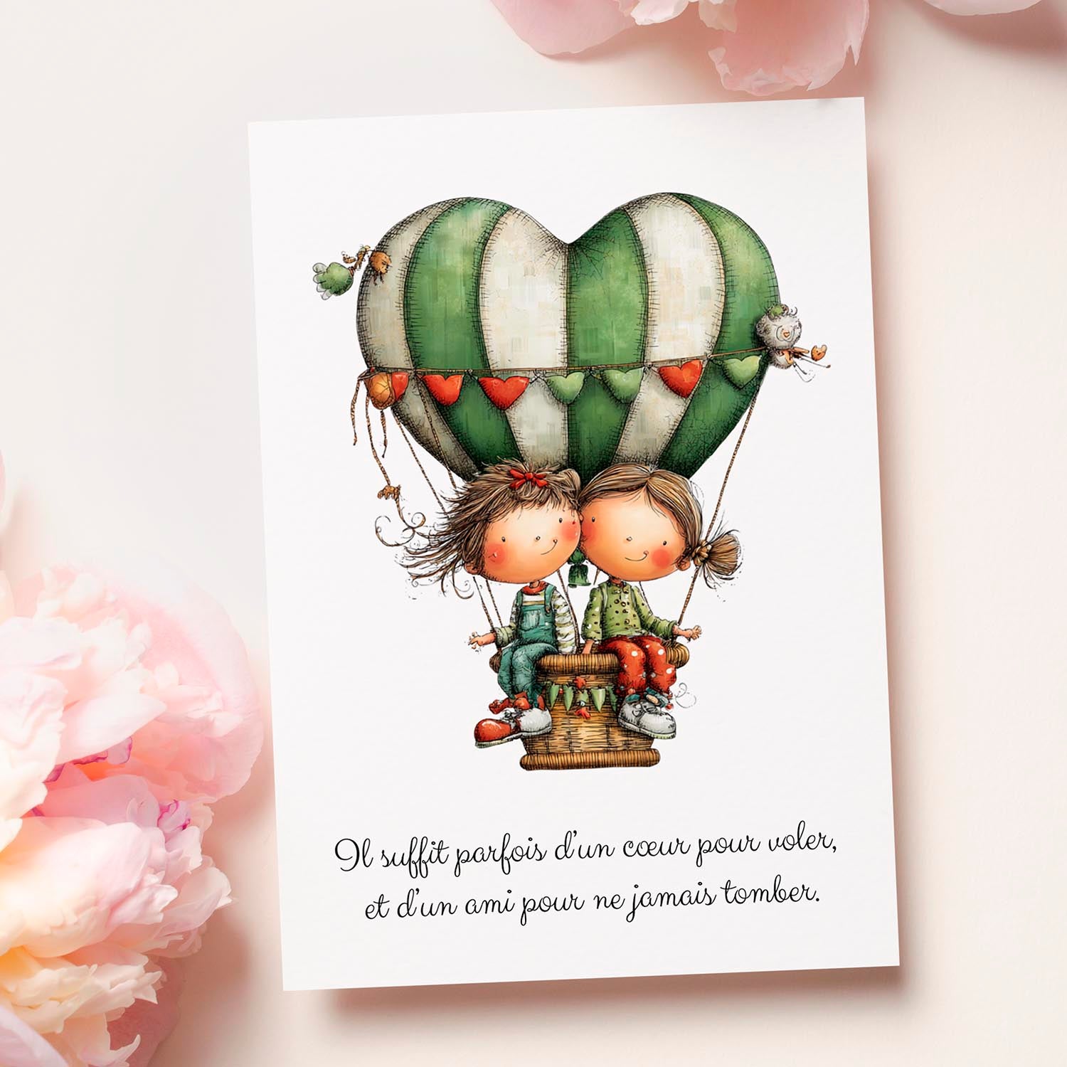 Carte message amitié – Soutien et complicité | Carte poétique et touchante