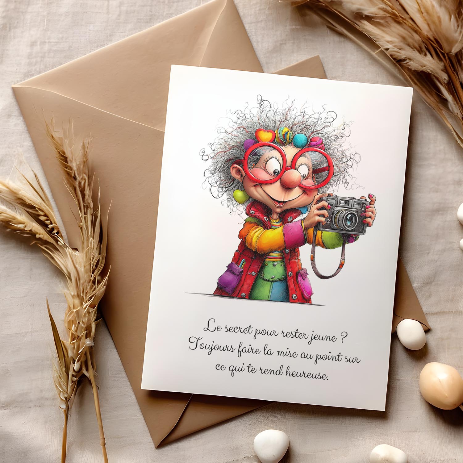 Carte message inspirant – Bonheur et passion | Carte poétique et positive