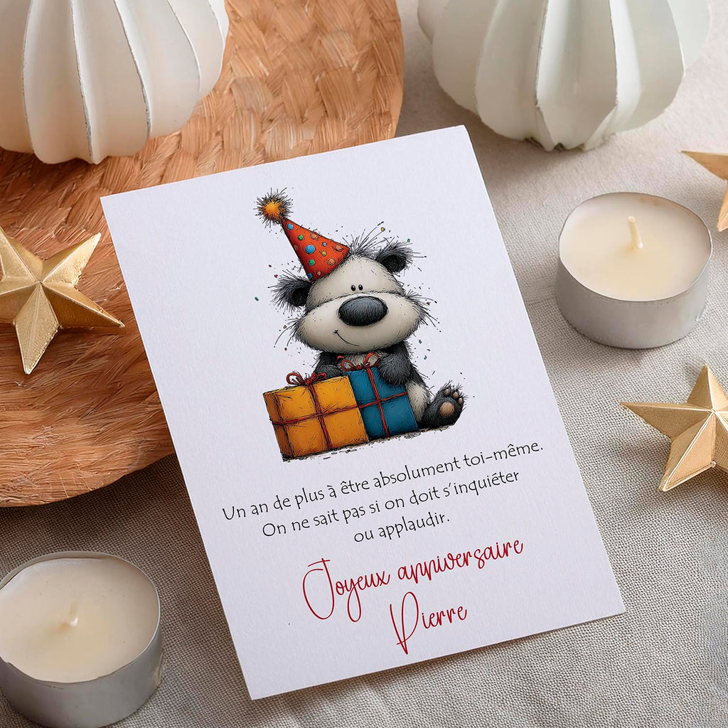 Carte anniversaire personnalisée humour – Être soi-même | Carte drôle et originale