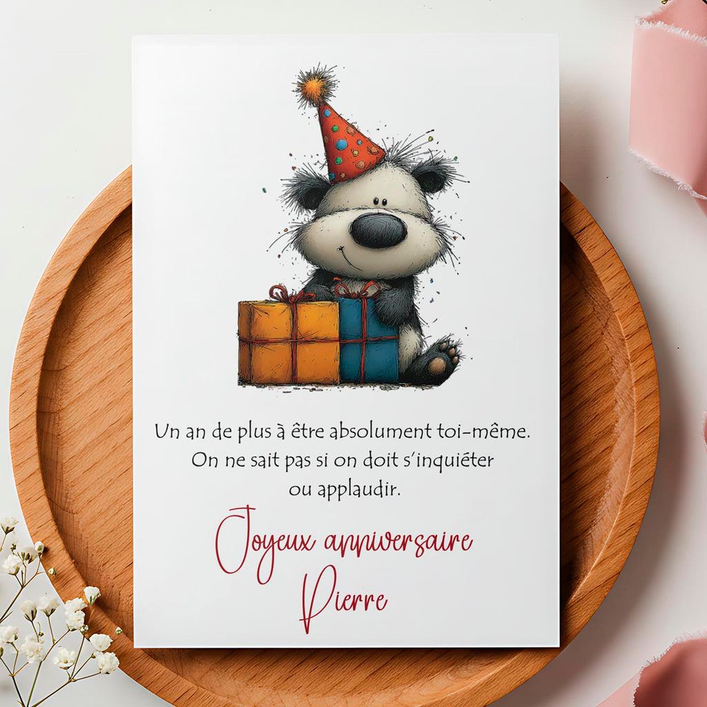 Carte anniversaire personnalisée humour – Être soi-même | Carte drôle et originale