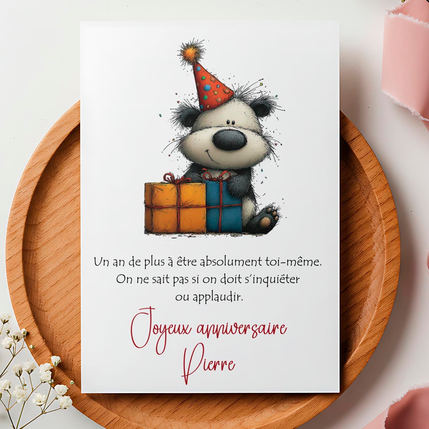 Carte anniversaire personnalisée humour – Être soi-même | Carte drôle et originale