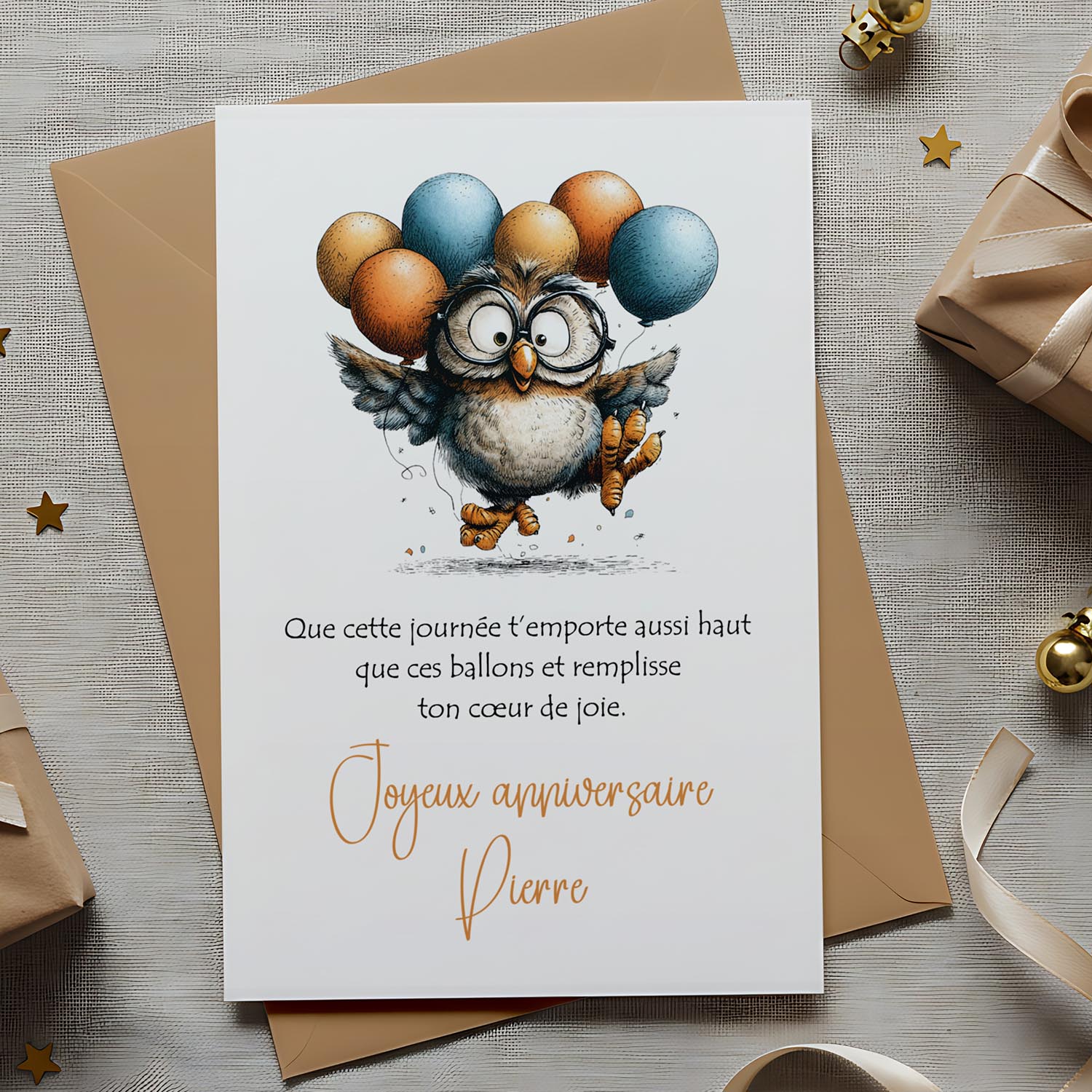 Carte anniversaire personnalisée – Joie et légèreté | Carte poétique et originale