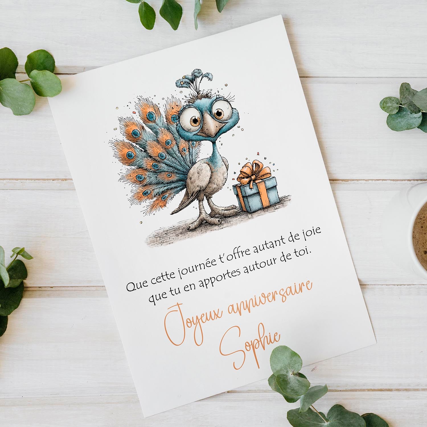 Carte anniversaire personnalisée– Joie et reconnaissance | Carte poétique et originale
