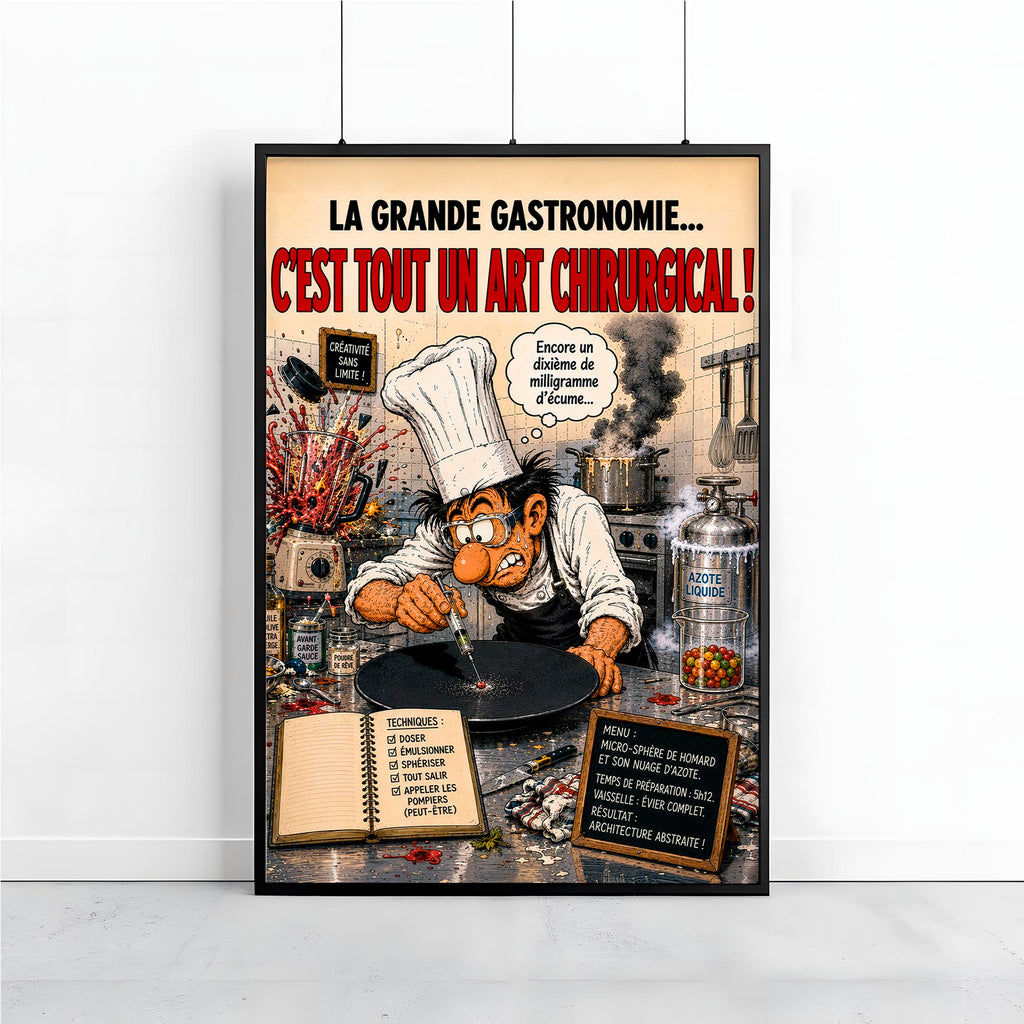 Affiche cuisine humoristique – L'Art Chirurgical – Cadeau chef cuisinier