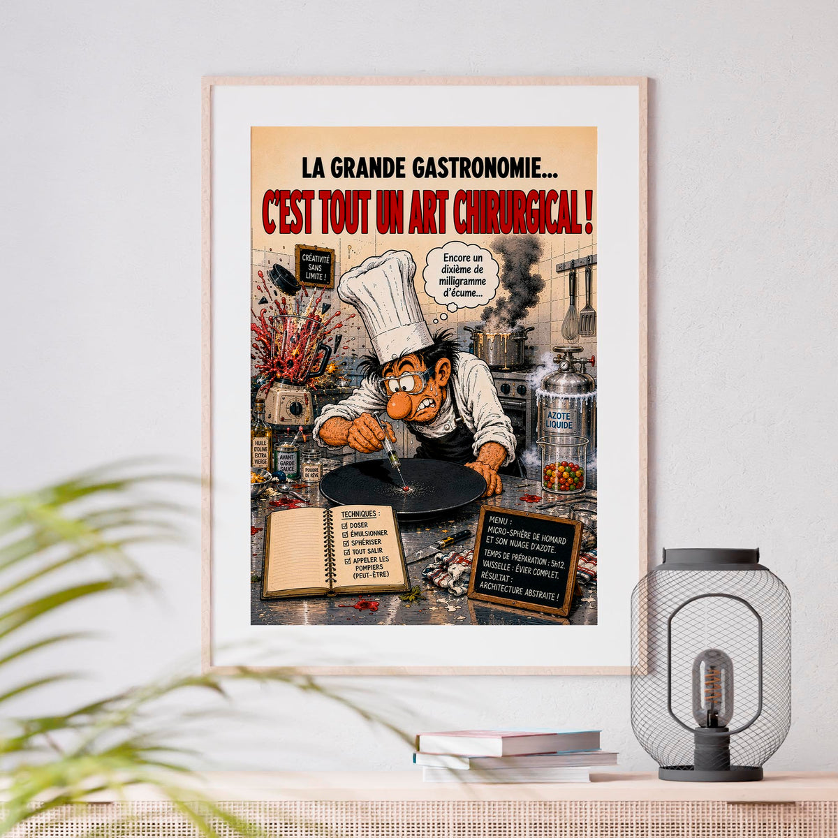Affiche cuisine humoristique – L'Art Chirurgical – Cadeau chef cuisinier