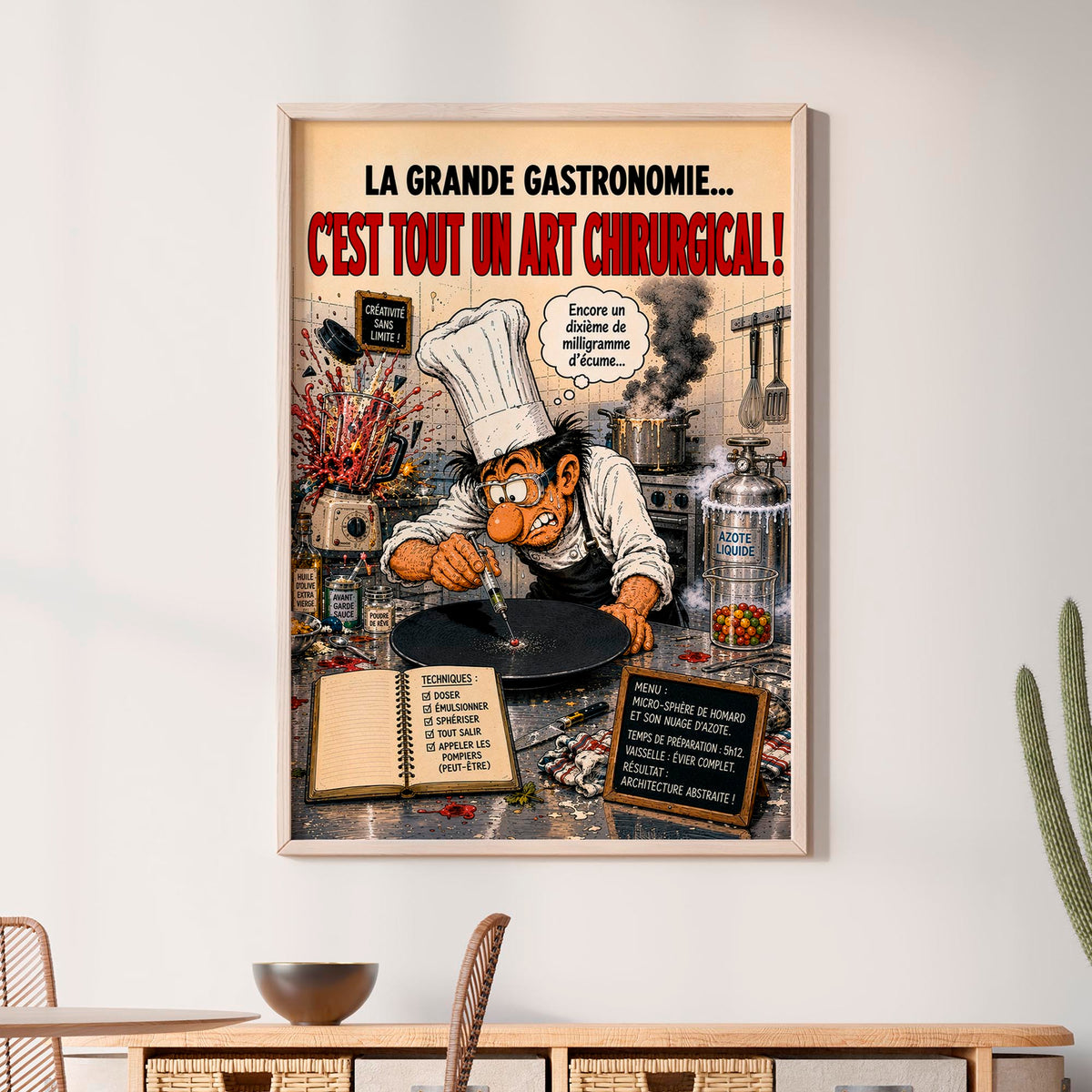 Affiche cuisine humoristique – L'Art Chirurgical – Cadeau chef cuisinier