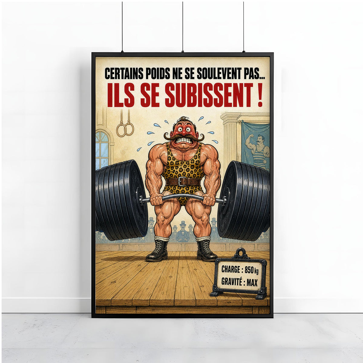 Affiche musculation humoristique – Certains poids se subissent – Cadeau sportif