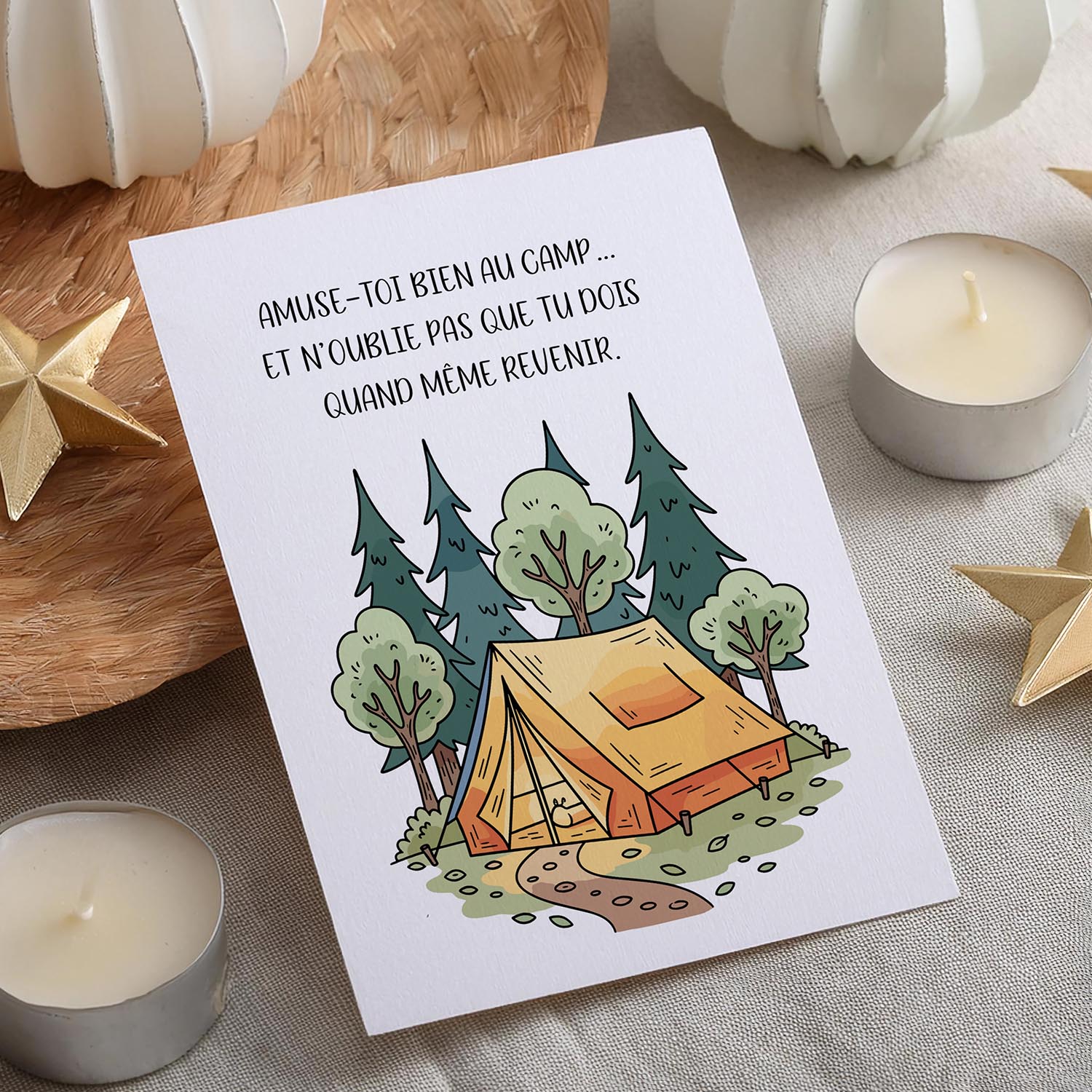 Carte camp vacances enfant – Message drôle et tendre | Carte originale