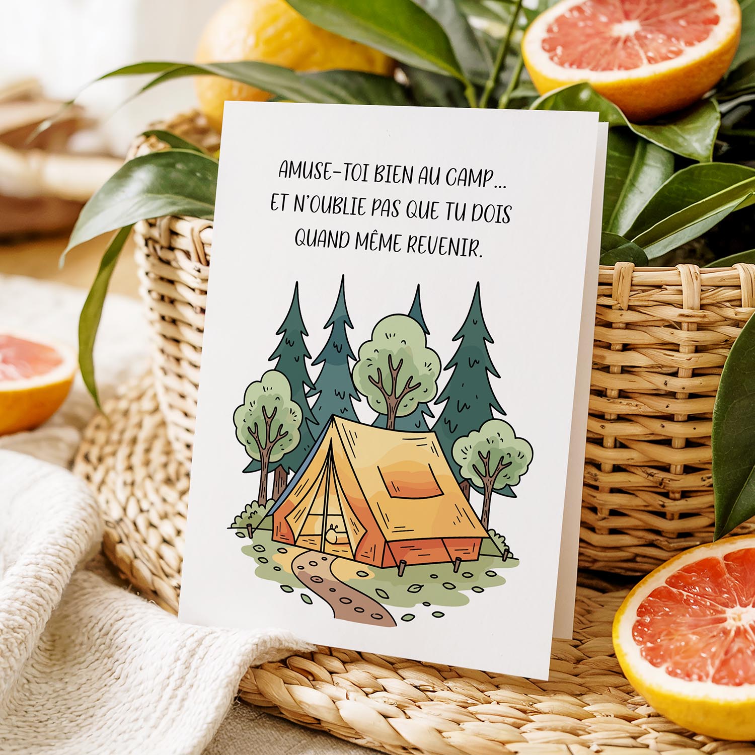Carte camp vacances enfant – Message drôle et tendre | Carte originale