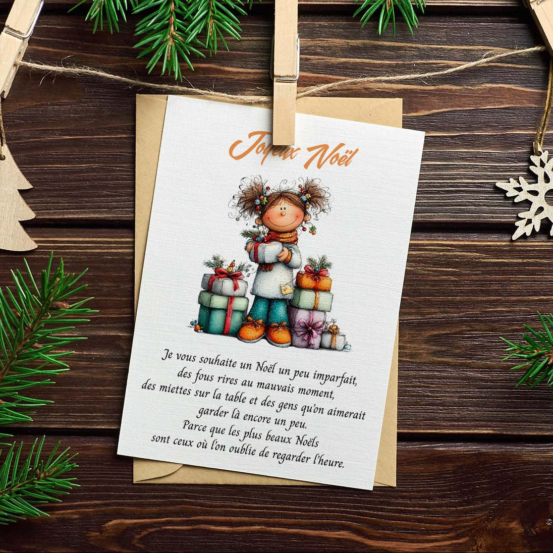 Carte de Noël poétique – Un Noël un peu imparfait