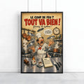 Affiche chef cuisinier humoristique – Coup de feu en cuisine – Cadeau cuisine