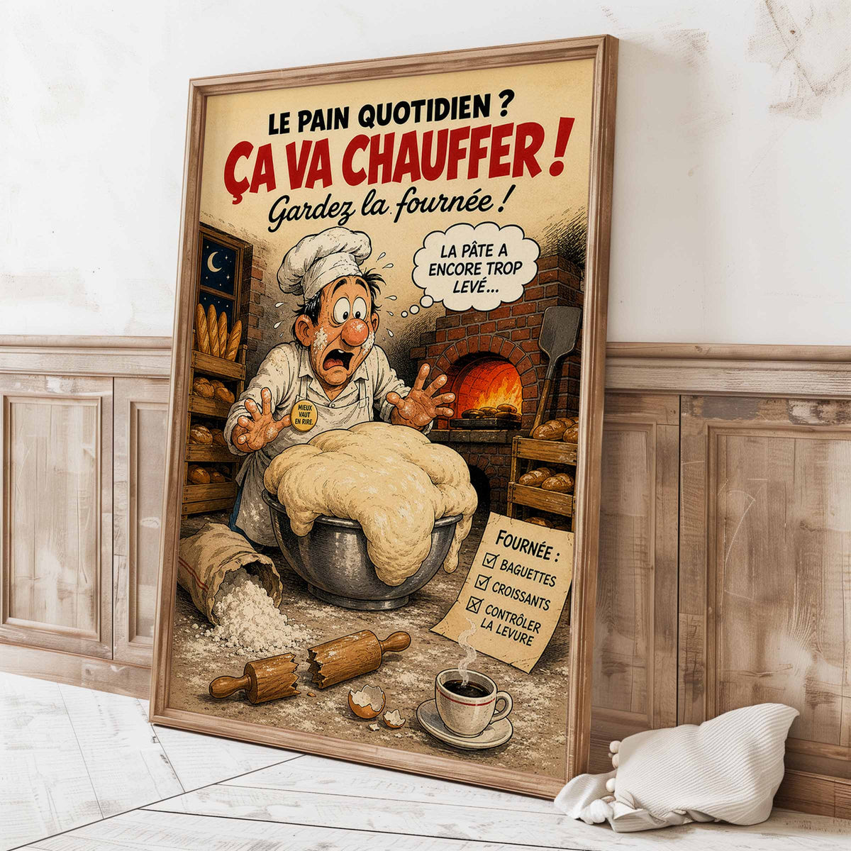 Affiche boulanger humoristique – Ça va chauffer – Cadeau boulangerie
