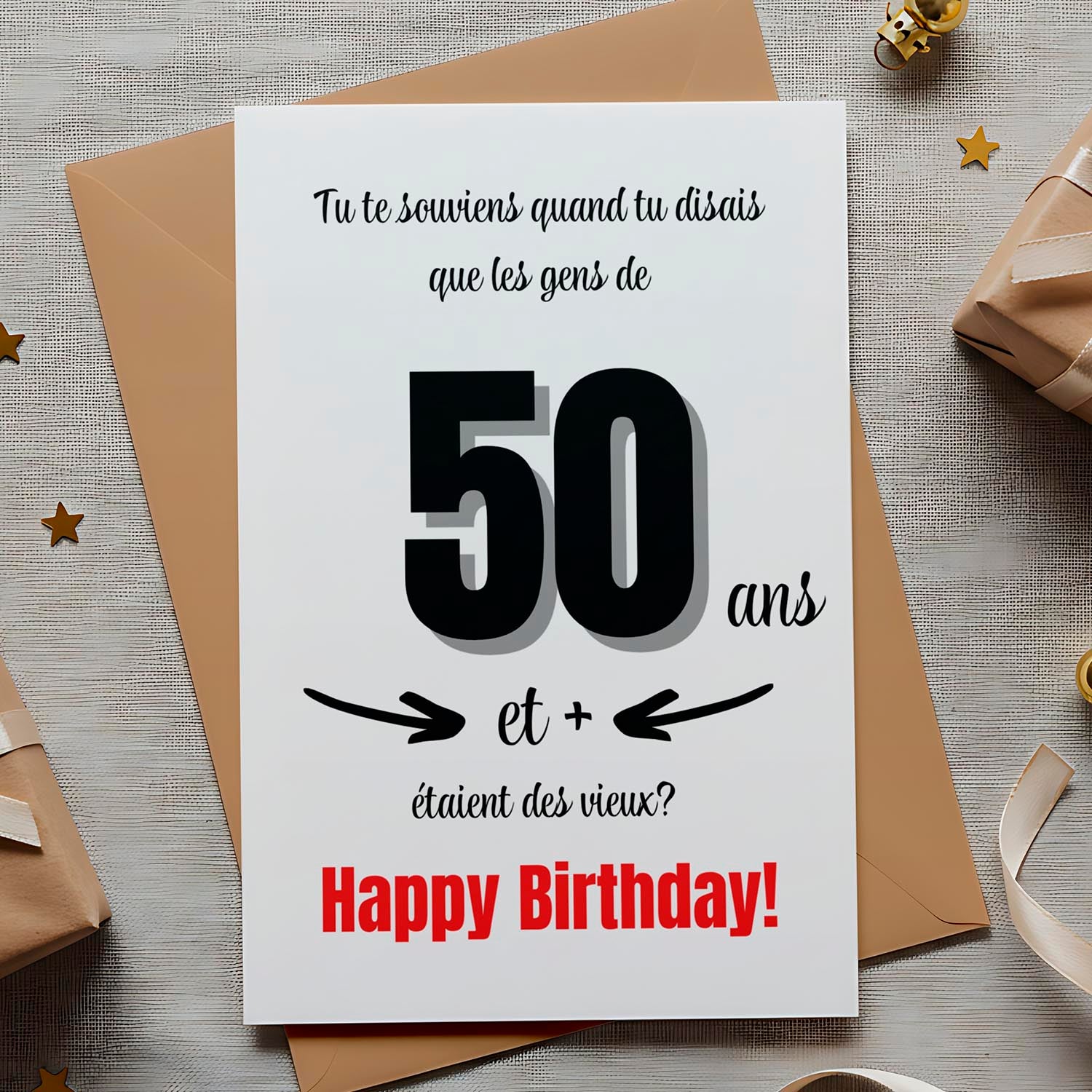 Carte anniversaire 50 ans humour – Happy Birthday
