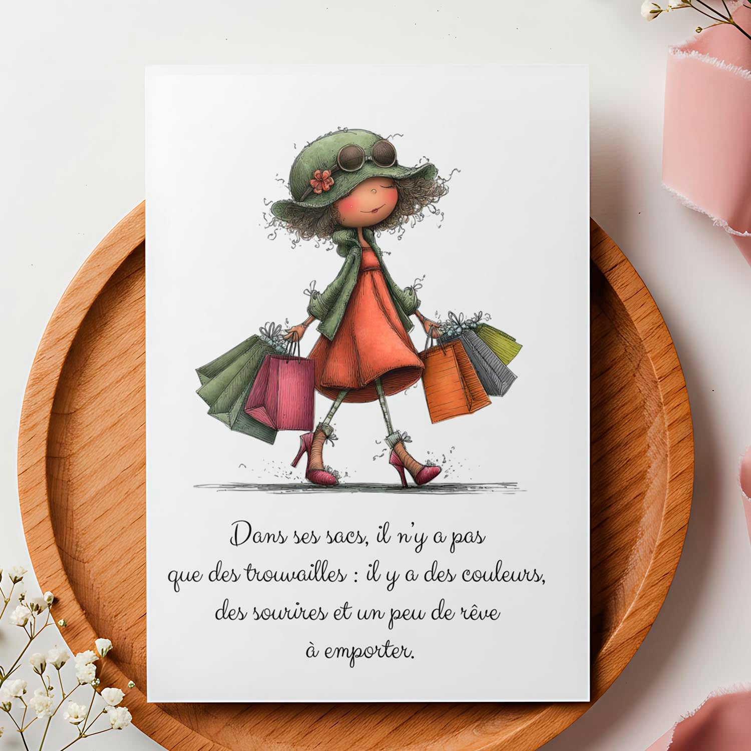 Carte message inspirant – Couleurs et petits bonheurs | Carte poétique et positive