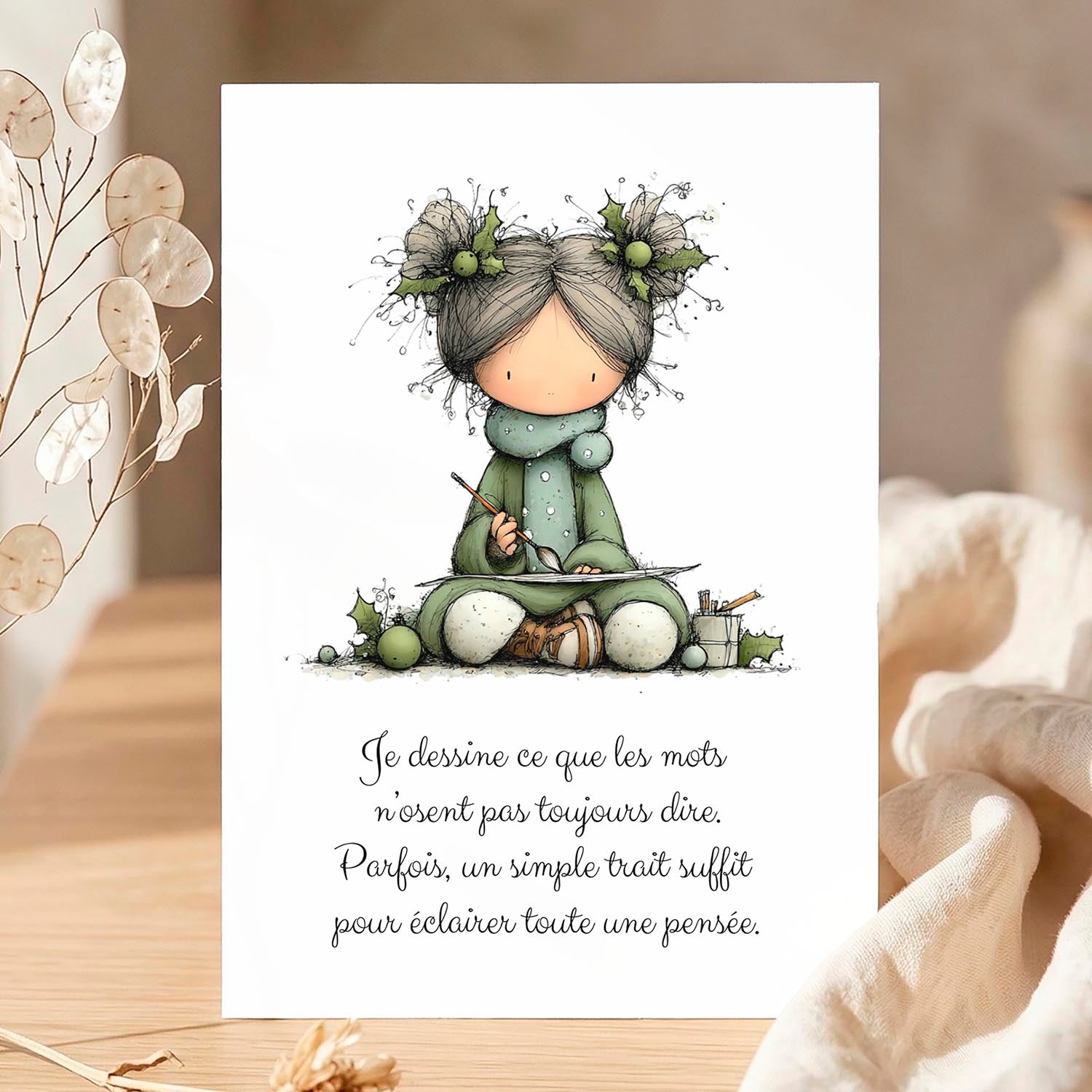 Carte message inspirant – Créativité et expression | Carte poétique et artistique
