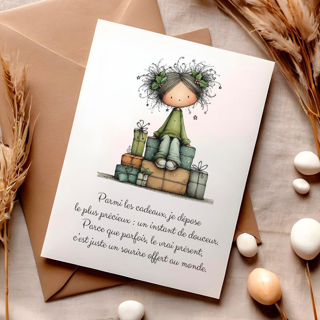 Carte message inspirant – Cadeau et douceur | Carte poétique et pleine de sens