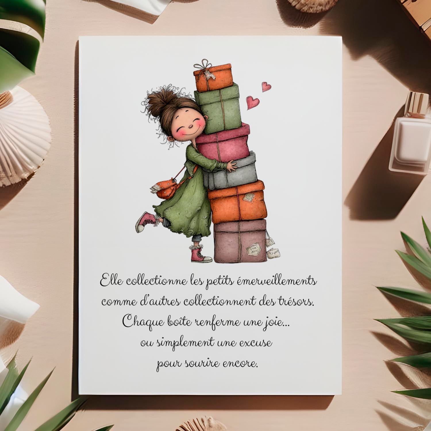 Carte message doux et inspirant – Petits émerveillements | Carte poétique et universelle
