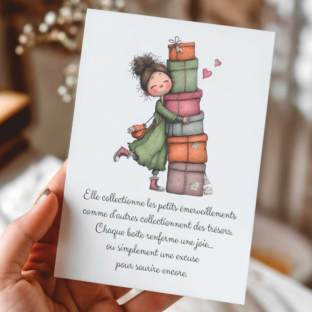 Carte message doux et inspirant – Petits émerveillements | Carte poétique et universelle