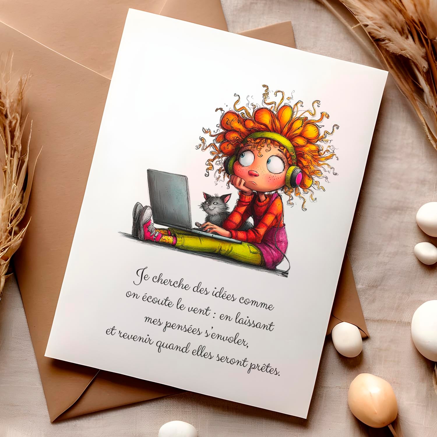 Carte message inspirant – Idées et créativité | Carte poétique et moderne