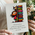 Carte message inspirant – Lecture et imagination | Carte poétique pour amoureux des livres