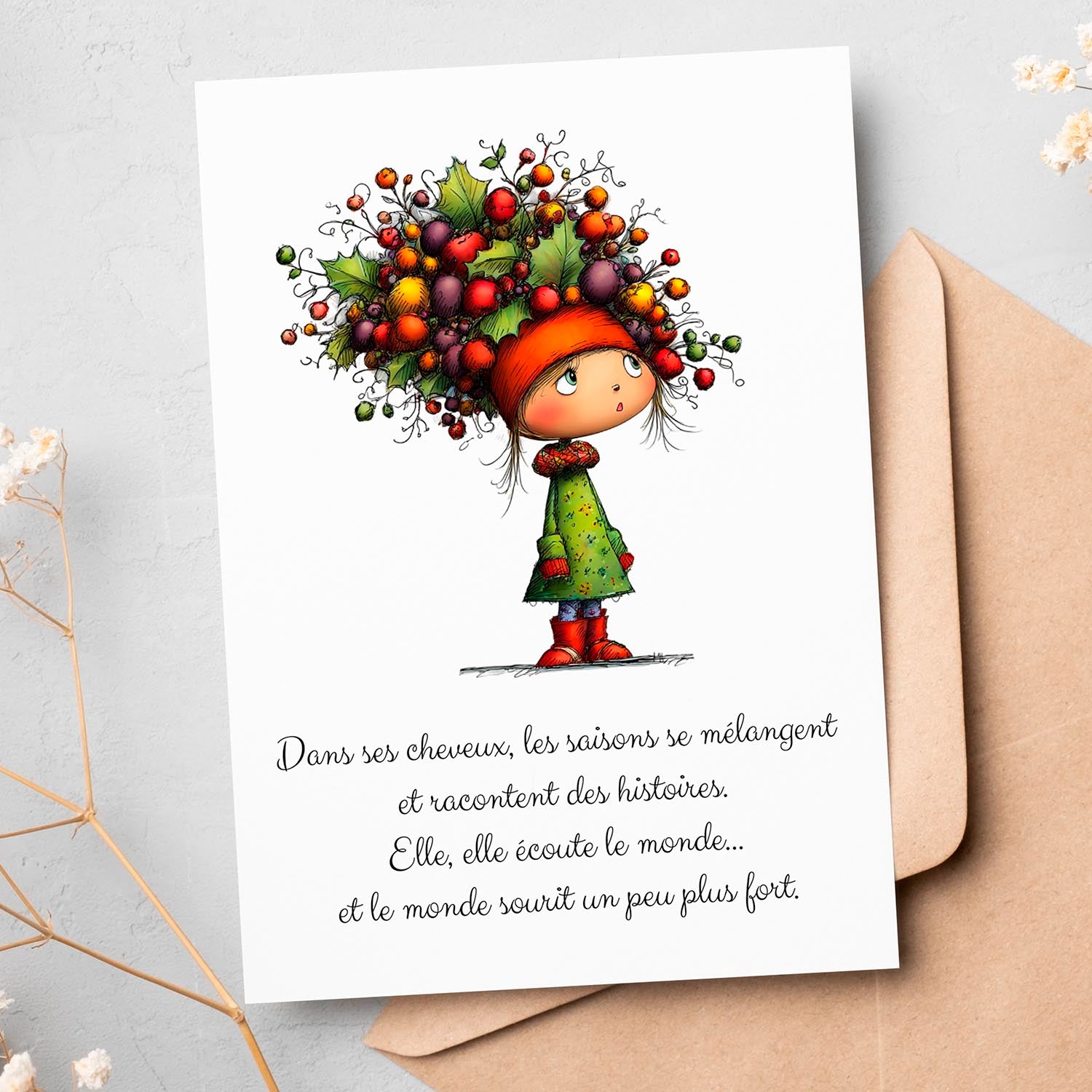 Carte message inspirant – Nature et saisons | Carte poétique et sensible
