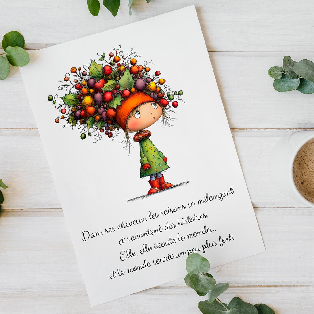 Carte message inspirant – Nature et saisons | Carte poétique et sensible