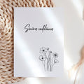 Carte condoléances minimaliste – Message sobre et élégant