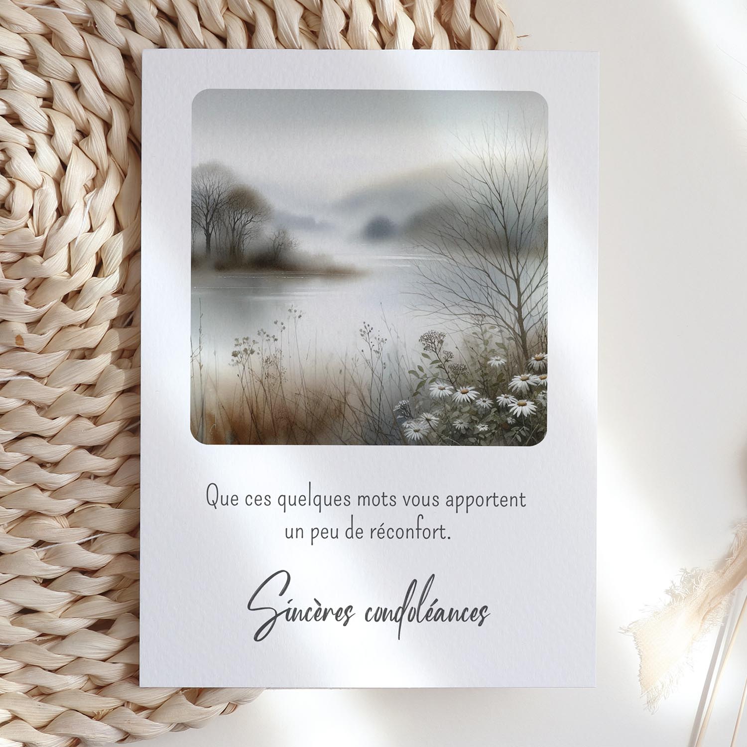 Carte condoléances mots doux – Carte réconfort paysage